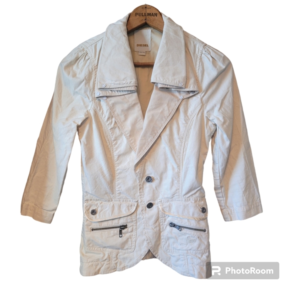 Vintage Y2K Diesel Ecru Blazer Hemp blend size XS streetwear